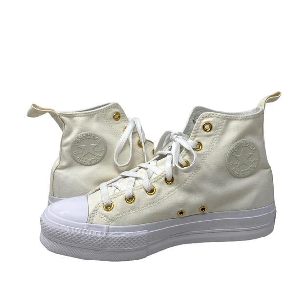 Converse Ctas Lift Casual Sneaker Platform White High Women Custom 172580C-WWWWG - Picture 5 of 10